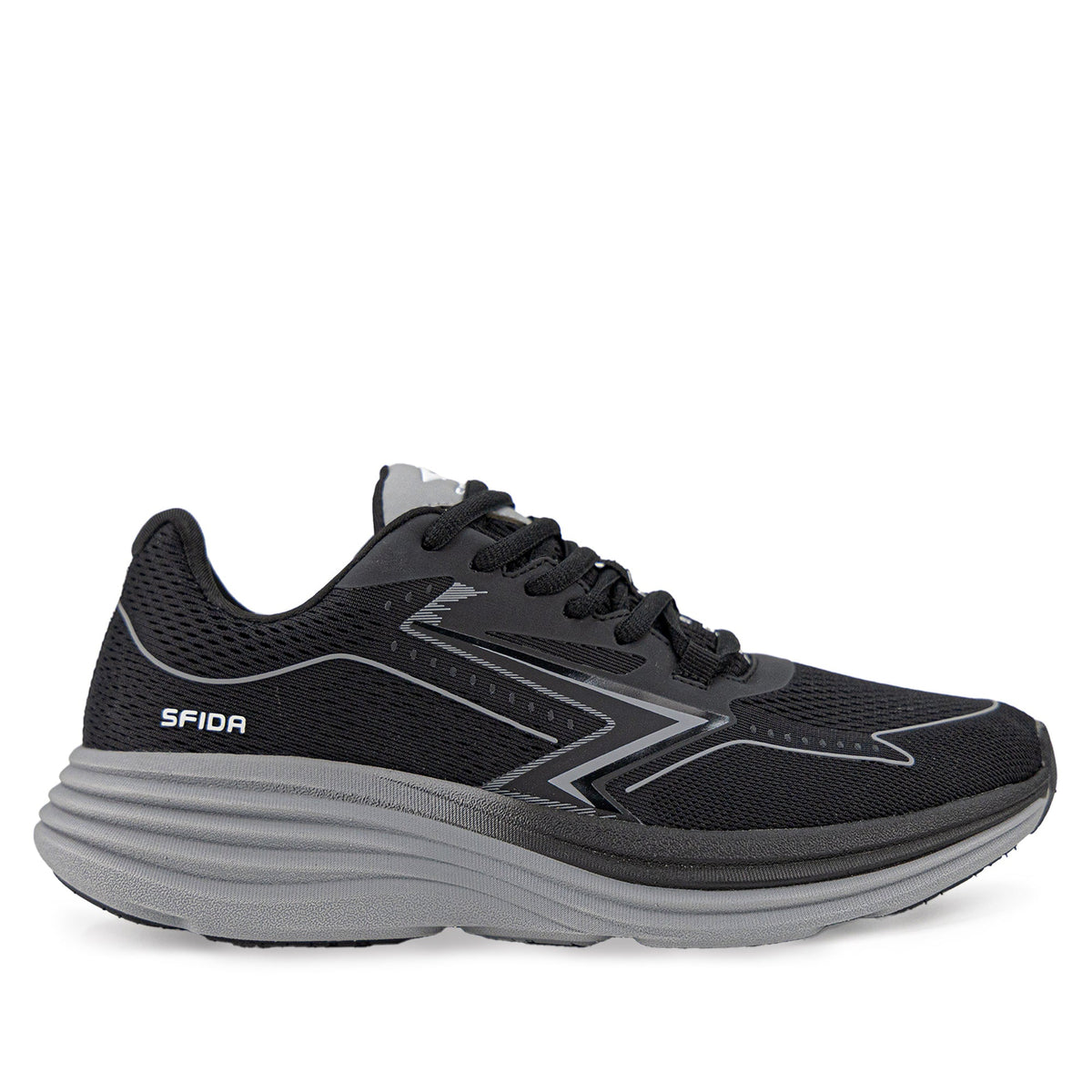 Sfida Cruze Mens Runners - Black/Grey (Walking/Running Shoes) - BLACK/GREY