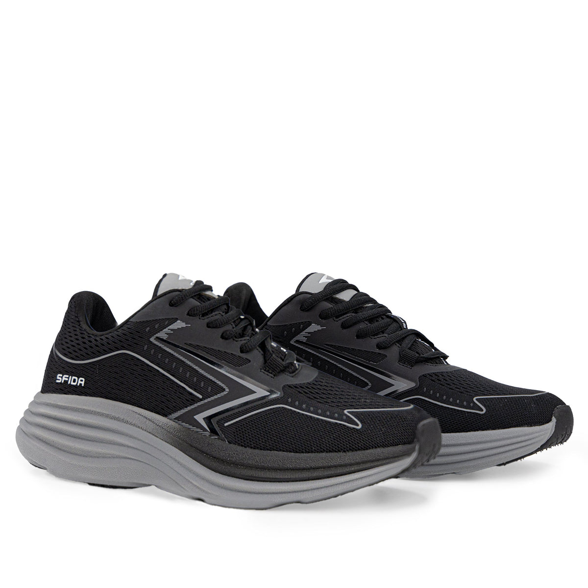 Sfida Cruze Mens Runners - Black/Grey (Walking/Running Shoes)