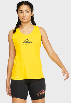 Nike City Sleek Trail Womens Running Singlet Tank Top - Yellow (Gym Yoga Sports)