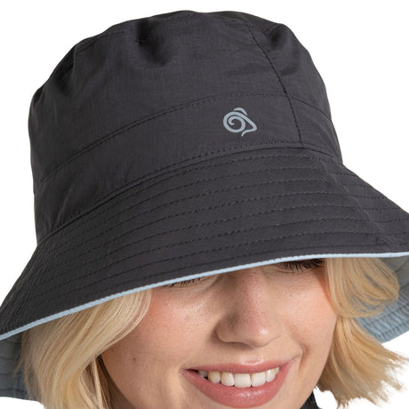 Craghoppers NosiLife Sun Hat III Unisex UPF 50+ Reversible Travel Hat in Black Pepper/Niagara Blue