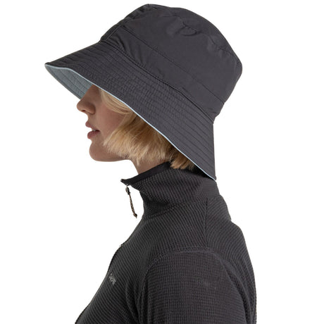 Craghoppers NosiLife Sun Hat III Unisex UPF 50+ Reversible Travel Hat in Black Pepper/Niagara Blue