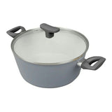8pcs Clevinger Non-Stick Cookware Pots & Pans Set in Grey/White (PFOA Free)