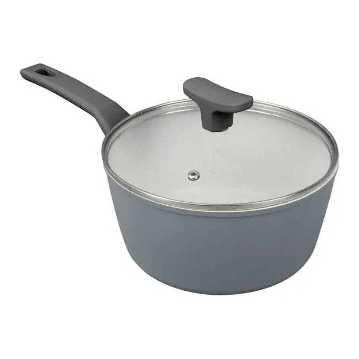 8pcs Clevinger Non-Stick Cookware Pots & Pans Set in Grey/White (PFOA Free)