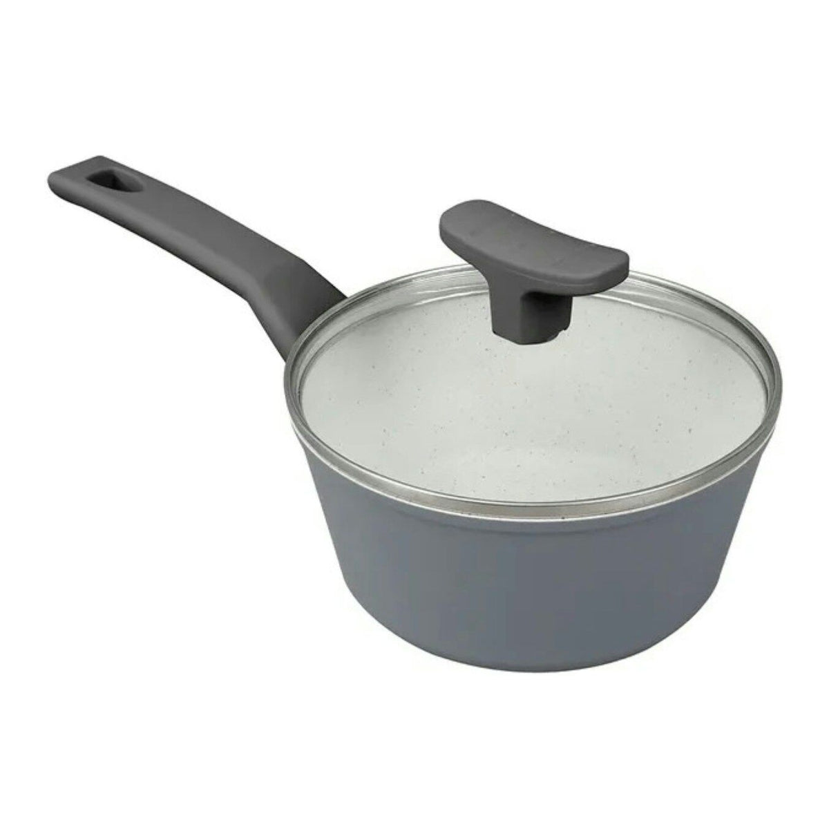 8pcs Clevinger Non-Stick Cookware Pots & Pans Set in Grey/White (PFOA Free)