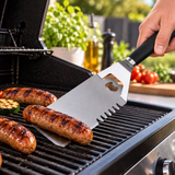 Stainless Steel Serrated Multi-Functional Wide BBQ Spatula 