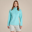Craghoppers Womens Miska VI Lightweight Recycled Microfleece Half Zip Fleece Top in Aqua Blue - 8