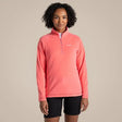 Craghoppers Womens Miska VI Lightweight Recycled Microfleece Half Zip Fleece Pullover in Coral Reef - 8