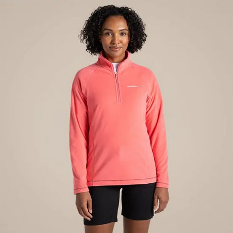 Craghoppers Womens Miska VI Lightweight Recycled Microfleece Half Zip Fleece Pullover in Coral Reef - 8