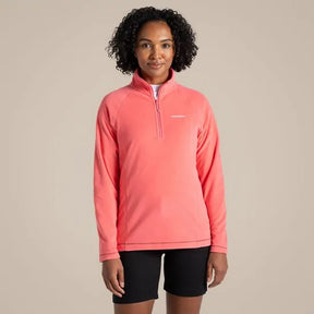 Craghoppers Womens Miska VI Lightweight Recycled Microfleece Half Zip Fleece Pullover in Coral Reef