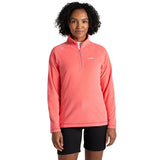 Craghoppers Womens Miska VI Lightweight Recycled Microfleece Half Zip Fleece Pullover in Coral Reef
