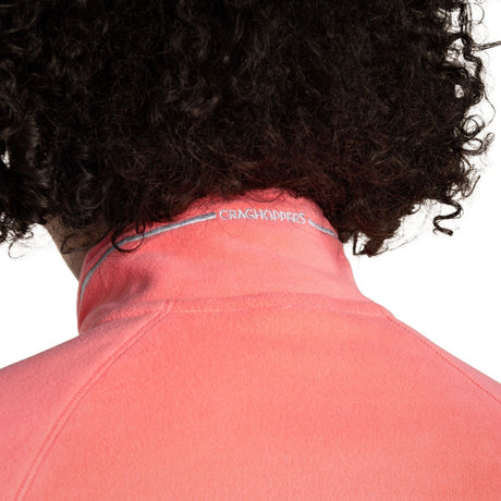 Craghoppers Womens Miska VI Lightweight Recycled Microfleece Half Zip Fleece Pullover in Coral Reef