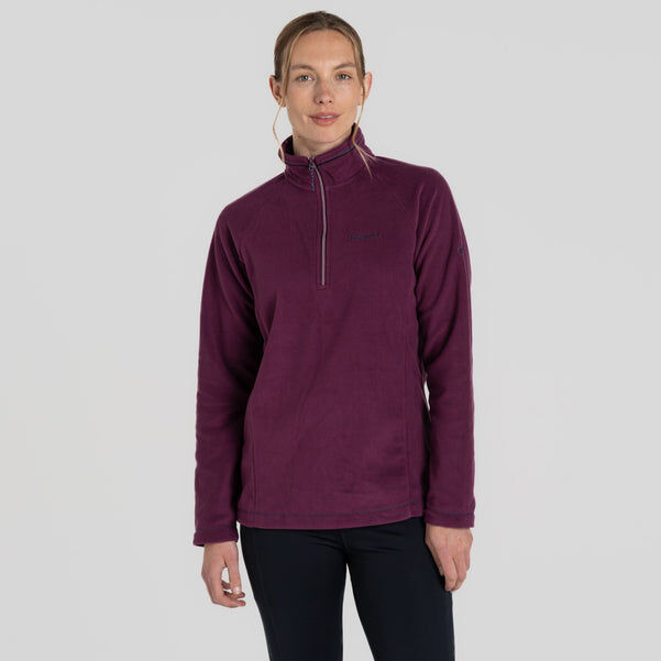 Craghoppers Womens Miska VI Lightweight Warm Microfleece Half Zip Fleece Top in Beet - 10