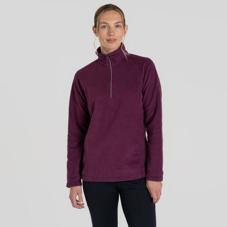 Craghoppers Womens Miska VI Lightweight Warm Microfleece Half Zip Fleece Top in Beet - 10