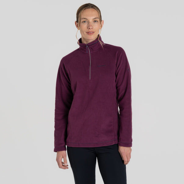 Craghoppers Womens Miska VI Lightweight Warm Microfleece Half Zip Fleece Top in Beet - 18