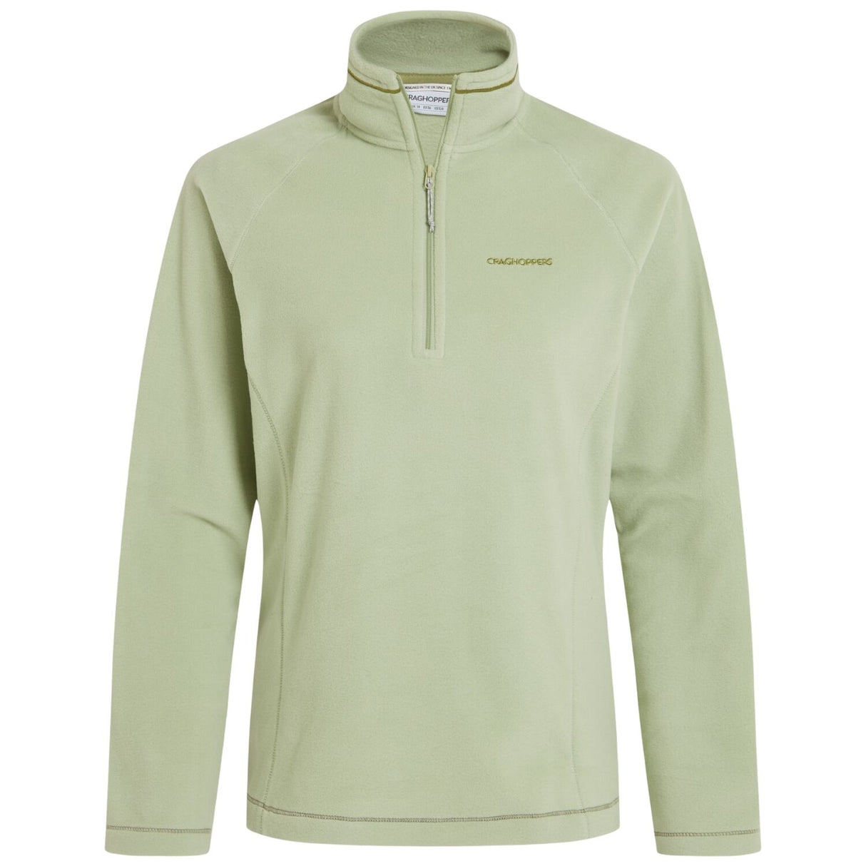 Craghoppers Womens Miska VI Pullover Lightweight Recycled Microfleece Half Zip Fleece in Bud Green