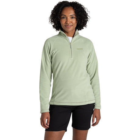 Craghoppers Womens Miska VI Pullover Lightweight Recycled Microfleece Half Zip Fleece in Bud Green
