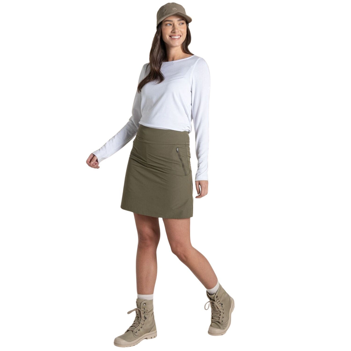 Craghoppers Nosilife Pro Skort II Womens Insect Repellent UPF50+ Quick Dry in Wild Olive