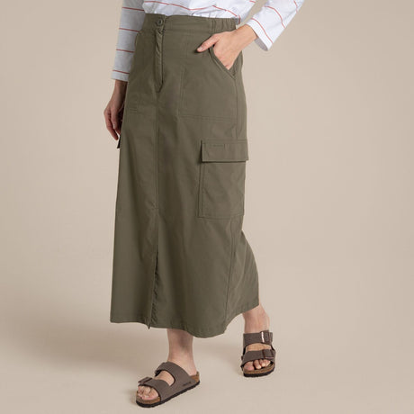 Craghoppers NosiLife Pro Womens Midi Skirt Insect Repellent UPF50+ in Wild Olive