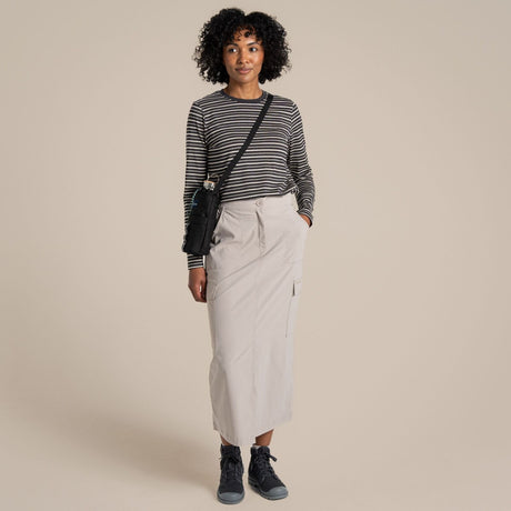 Craghoppers NosiLife Pro Womens Midi Skirt UPF50+ in Soft Mushroom