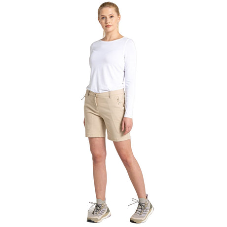 Craghoppers Kiwi Pro II Women’s Stretch Shorts UPF 50+ Water Repellent 7” in Desert Sand