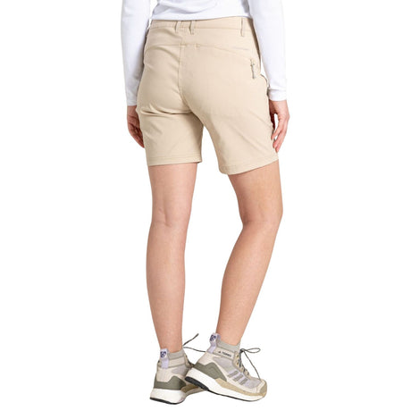 Craghoppers Kiwi Pro II Women’s Stretch Shorts UPF 50+ Water Repellent 7” in Desert Sand