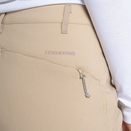 Craghoppers Kiwi Pro II Women’s Stretch Shorts UPF 50+ Water Repellent 7” in Desert Sand