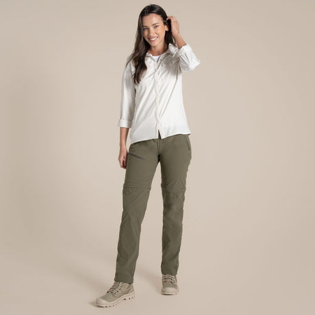 Craghoppers NosiLife Pro III Womens Convertible Trousers Pants (REGULAR) in Wild Olive
