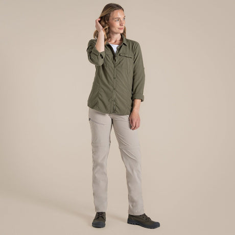 Craghoppers NosiLife Pro III Womens Convertible Trousers Pants Regular - Soft Mushroom