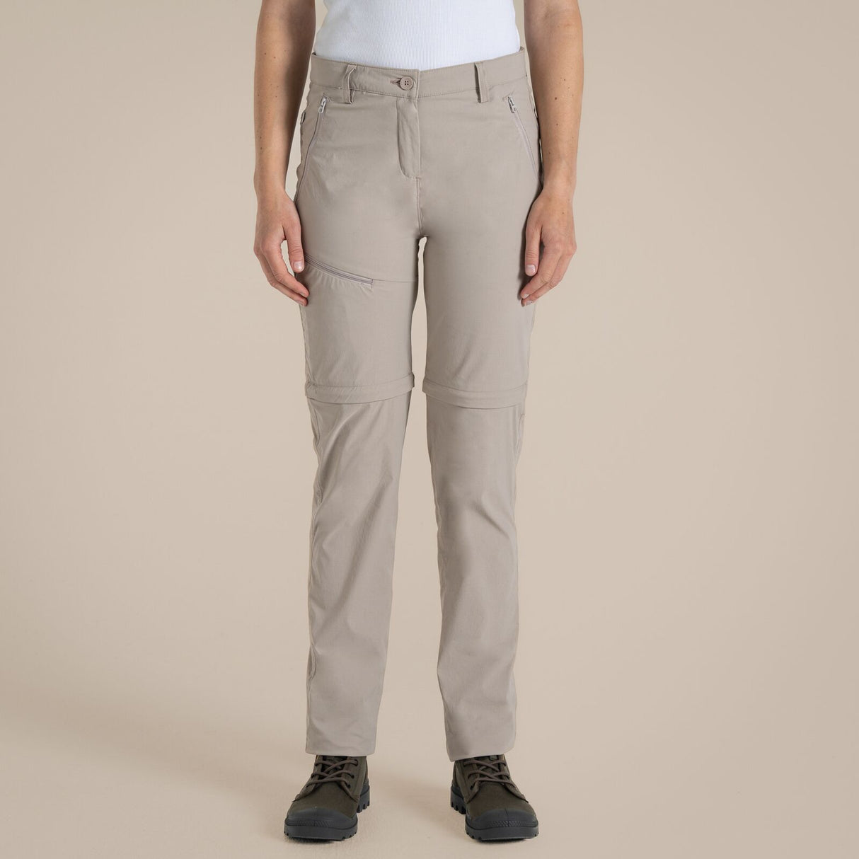 Craghoppers NosiLife Pro III Womens Convertible Trousers Pants Regular - Soft Mushroom
