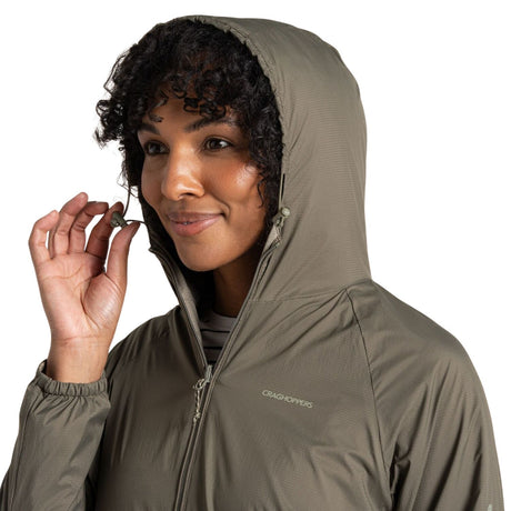 Craghoppers Womens NosiLife Rosa Reversible Jacket Insect Repellent UPF30+ Lightweight in Wild Olive/Vert