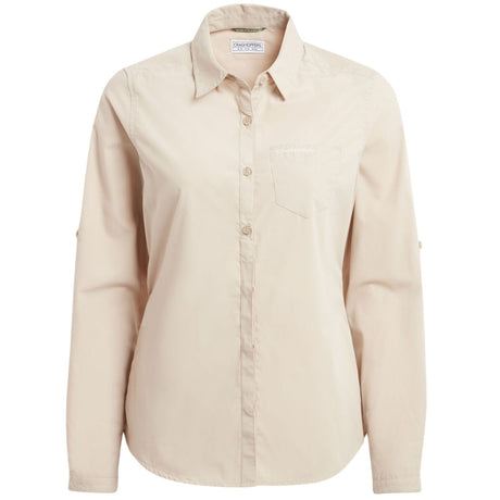 Craghoppers Womens Kiwi II Long Sleeve Outdoor Hiking Shirt in Desert Sand