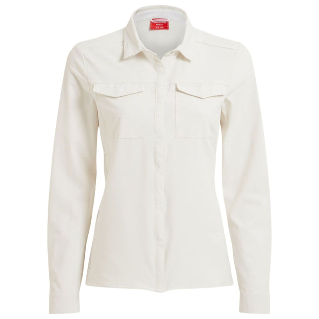Craghoppers NosiLife Pro Long Sleeve Shirt III Womens Insect Repellent UPF50+ Quick Dry in Seasalt