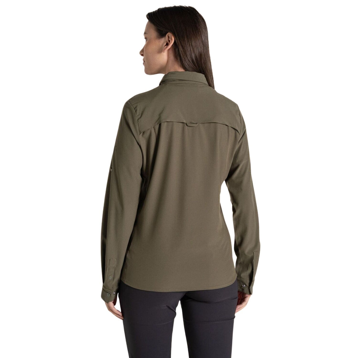 Craghoppers Womens Insect Repellent UPF50+ Quick Dry Pro Long Sleeve Shirt III in Wild Olive