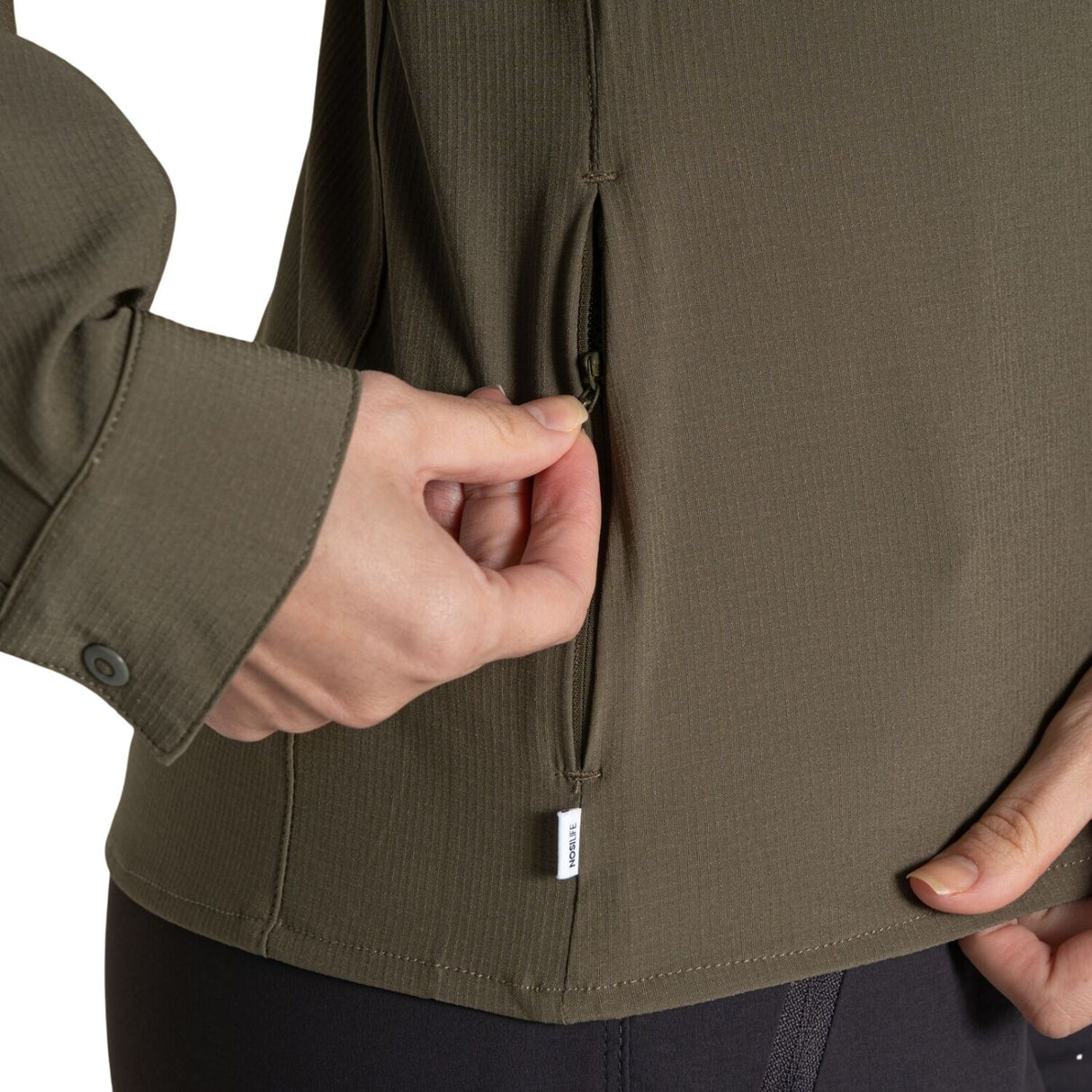 Craghoppers Womens Insect Repellent UPF50+ Quick Dry Pro Long Sleeve Shirt III in Wild Olive