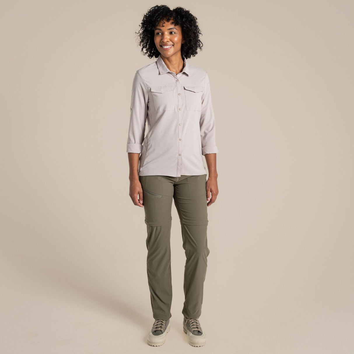 Craghoppers NosiLife Pro III Womens Long Sleeved Shirt in Soft Mushroom