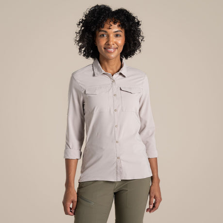 Craghoppers NosiLife Pro III Womens Long Sleeved Shirt in Soft Mushroom