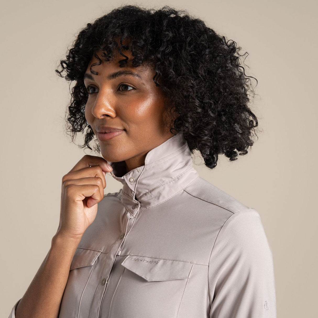 Craghoppers NosiLife Pro III Womens Long Sleeved Shirt in Soft Mushroom