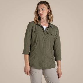 Craghoppers Womens NosiLife Adventure Long Sleeved Shirt III - Wild Olive