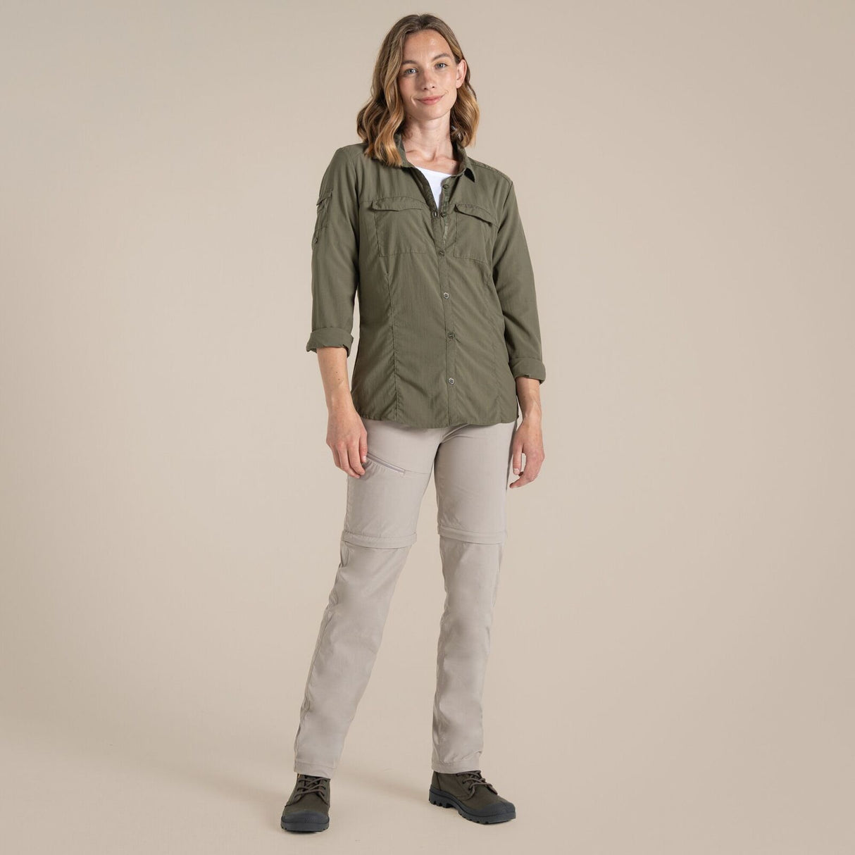 Craghoppers Womens NosiLife Adventure Long Sleeved Shirt III - Wild Olive