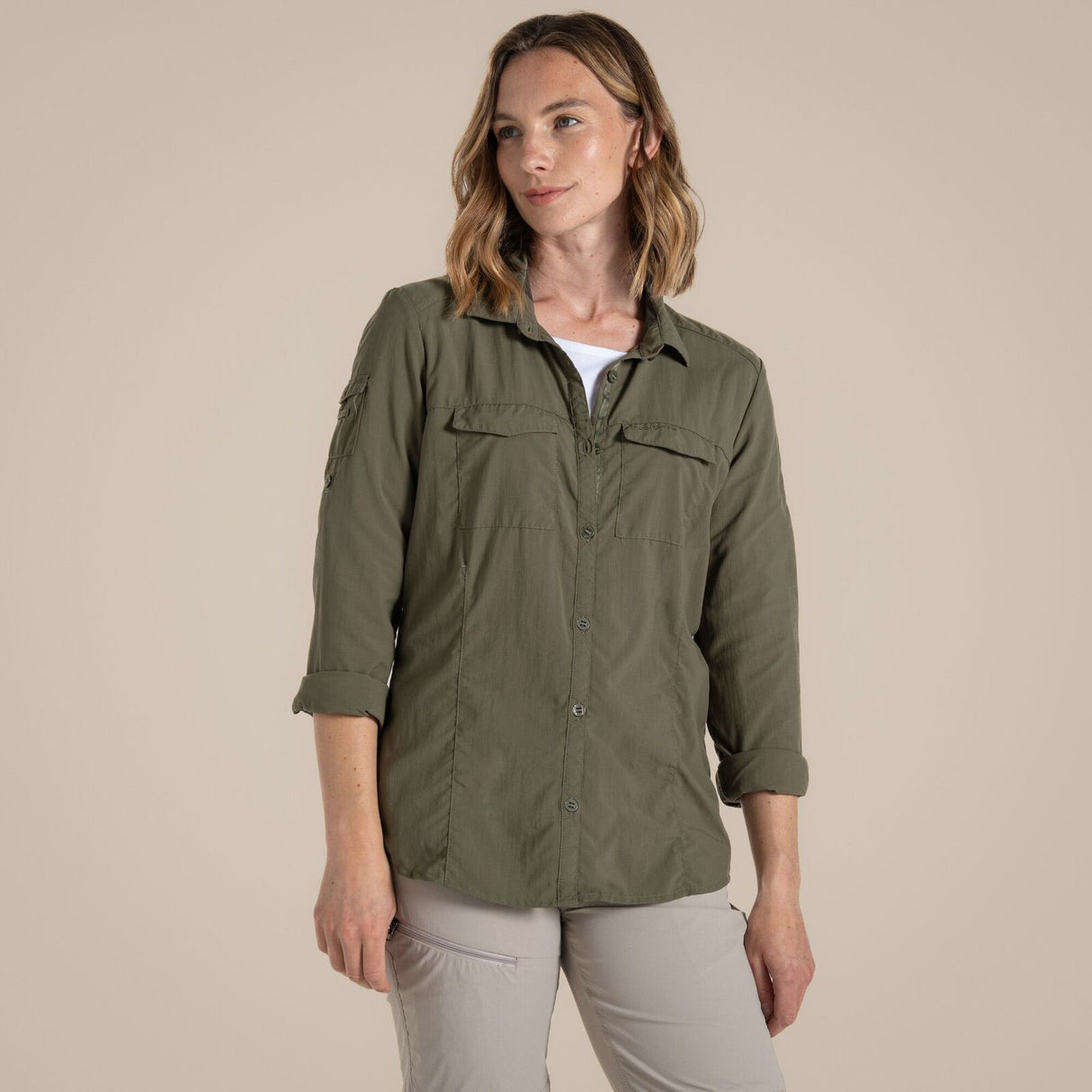Craghoppers Womens NosiLife Adventure Long Sleeved Shirt III - Wild Olive