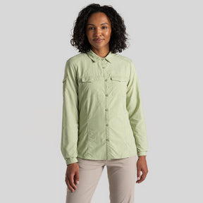 Craghoppers Womens Adventure Anti-Insect Quick Dry Long Sleeve Shirt III in Bud Green - 10