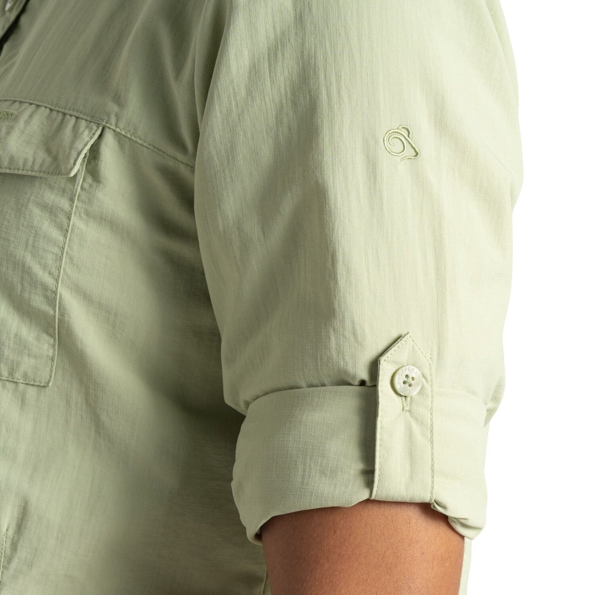 Craghoppers Womens Adventure Anti-Insect Quick Dry Long Sleeve Shirt III in Bud Green