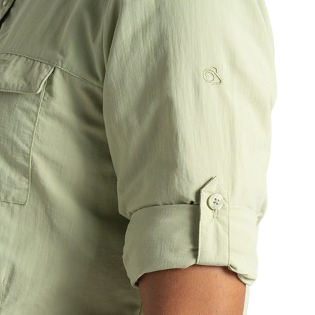 Craghoppers Womens Adventure Anti-Insect Quick Dry Long Sleeve Shirt III in Bud Green