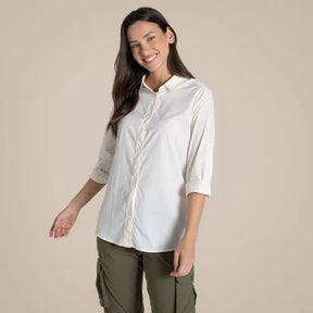 Craghoppers Womens Freeda Anti-Insect Lightweight Travel Long Sleeve Shirt in Seasalt