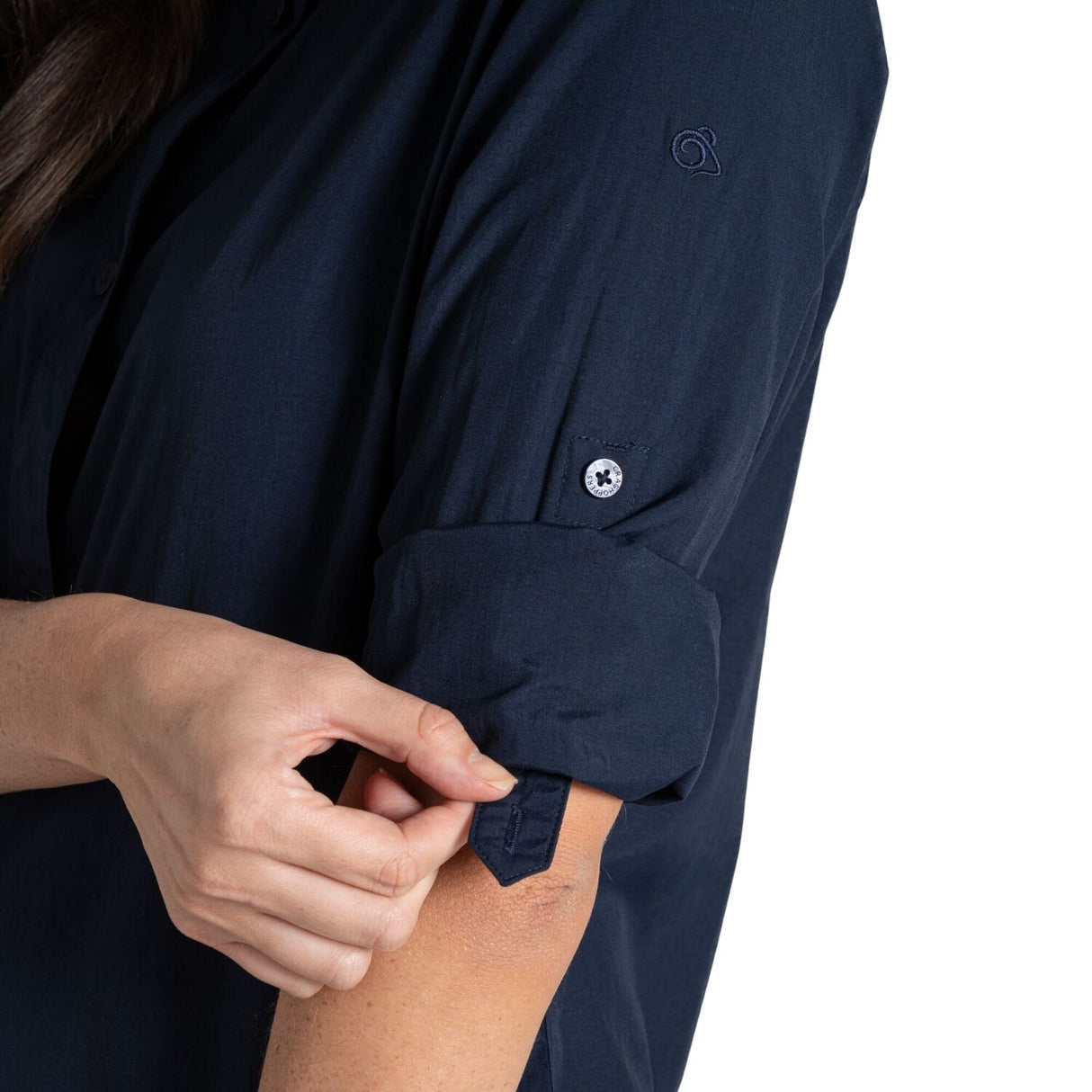 Craghoppers Womens Freeda Lightweight Anti-Insect Long Sleeve Travel Shirt in Blue Navy