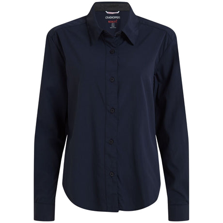 Craghoppers Womens Freeda Lightweight Anti-Insect Long Sleeve Travel Shirt in Blue Navy