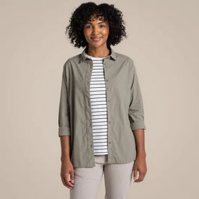 Craghoppers Freeda Womens Insect Repellent Travel Top Long Sleeve Shirt in Vert