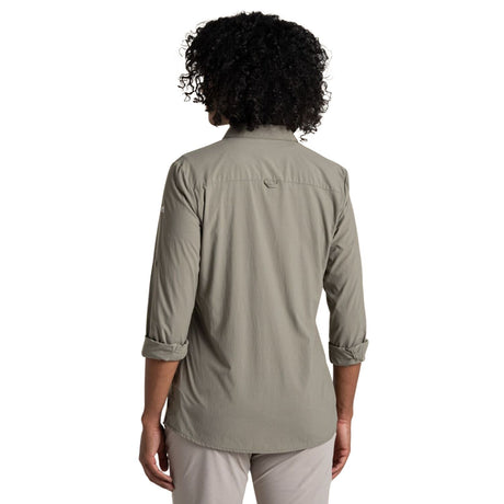 Craghoppers NosiLife Freeda Long Sleeve Shirt Womens Insect Repellent Quick Dry Travel Top in Vert