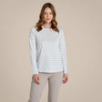 Craghoppers Womens Akona Anti-Insect Lightweight Long Sleeve Top in Nimbus Blue Stripe