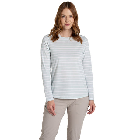 Craghoppers Womens Akona Anti-Insect Lightweight Long Sleeve Top in Nimbus Blue Stripe